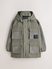 smALLSAINTS Khaki Green Longline Four Pocket Coat - Image 10 of 17