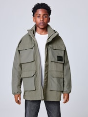 smALLSAINTS Khaki Green Longline Four Pocket Coat - Image 2 of 17