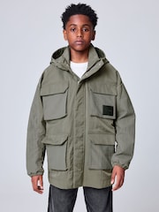 smALLSAINTS Khaki Green Longline Four Pocket Coat - Image 3 of 17