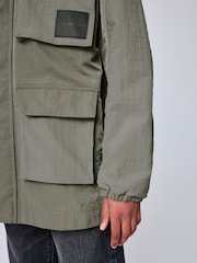 smALLSAINTS Khaki Green Longline Four Pocket Coat - Image 4 of 17