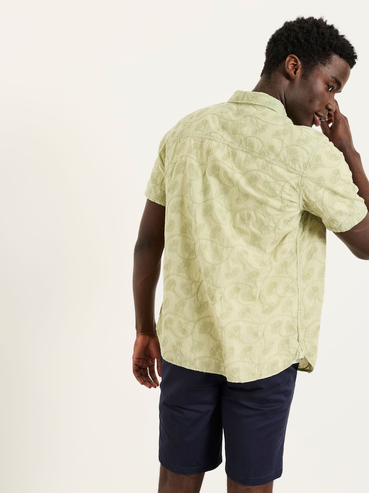 FatFace Short Sleeve Floral Embroidered Shirt - Imagen 2 de 5