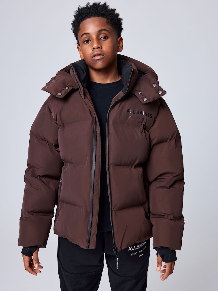 smALLSAINTS Dark Brown Underground Short Padded Coat - Image 2 of 8 smALLSAINTS Dark Brown Underground Short Padded Coat - Image 2 of 8