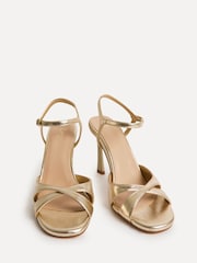Linzi Gold Compelled Crossover Stiletto Heeled Sandals - Image 4 of 5