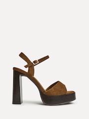 Linzi Brown Alto Stacked Platform Heel Sandals - Image 3 of 6