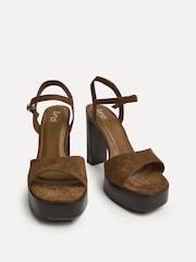Linzi Brown Alto Stacked Platform Heel Sandals - Image 4 of 6