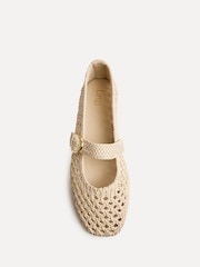 Linzi Cream Verona Handwoven Mary Jane Pumps - Image 4 of 5