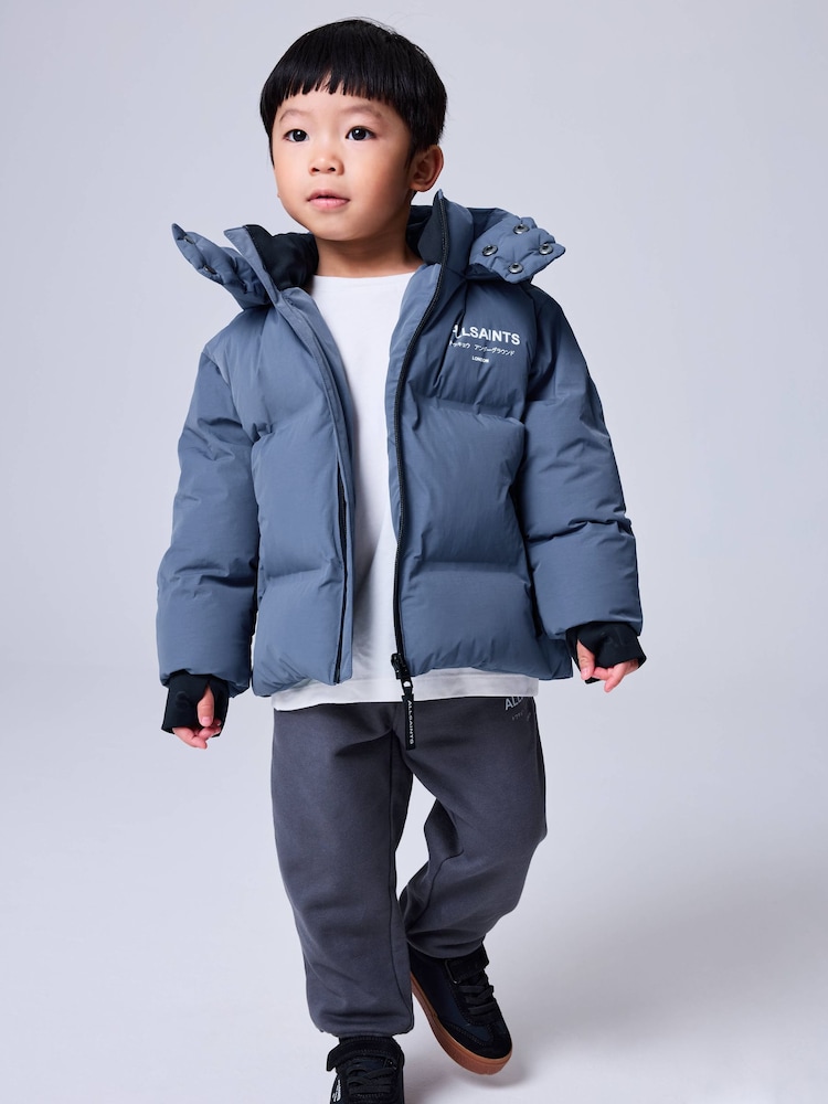 smALLSAINTS Mid Blue Underground Short Padded Younger Coat - Image 1 of 17 smALLSAINTS Mid Blue Underground Short Padded Younger Coat - Image 1 of 17