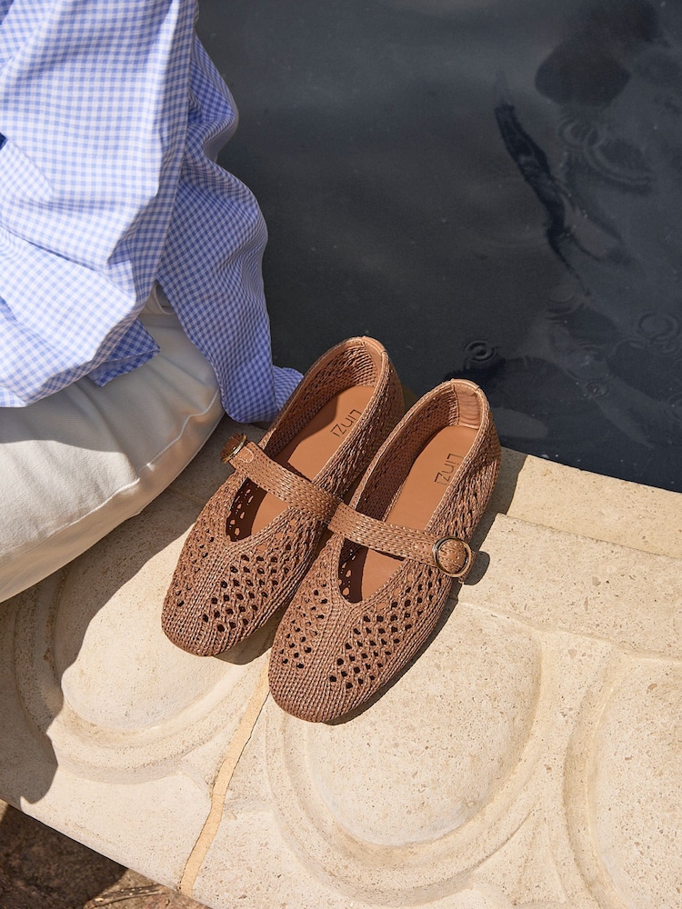 Linzi Brown Genova Handwoven Mary Jane Flats - Image 2 of 6 Linzi Brown Genova Handwoven Mary Jane Flats - Image 2 of 6