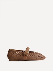 Linzi Brown Genova Handwoven Mary Jane Flats - Image 3 of 6