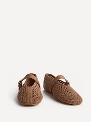 Linzi Brown Genova Handwoven Mary Jane Flats - Image 4 of 6