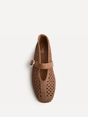 Linzi Brown Genova Handwoven Mary Jane Flats - Image 5 of 6