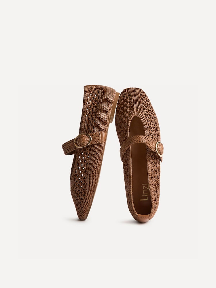 Linzi Brown Genova Handwoven Mary Jane Flats - Image 6 of 6 Linzi Brown Genova Handwoven Mary Jane Flats - Image 6 of 6