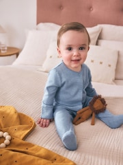 Grey/ Blue/Neutral Baby Sleepsuits 3 Pack (0-2yrs) - Image 3 of 13