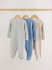 Grey/ Blue/Neutral Baby Sleepsuits 3 Pack (0-2yrs) - Image 6 of 13