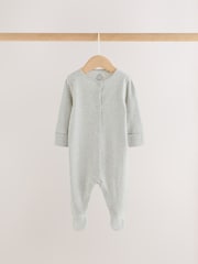 Grey/ Blue/Neutral Baby Sleepsuits 3 Pack (0-2yrs) - Image 7 of 13