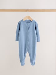 Grey/ Blue/Neutral Baby Sleepsuits 3 Pack (0-2yrs) - Image 9 of 13