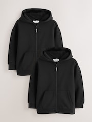 Nyeusi - Clarks Zip Through Sweat Hoodies 2 Pack - Picha 1 kati ya 5