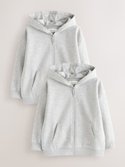 Clarks Grey Zip Through Sweat Hoodies 2 Pack - Image 1 of 8