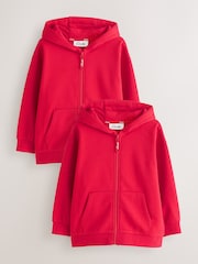 Clarks Red Zip Through Sweat Hoodies 2 Pack - Image 1 of 5