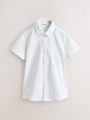 Clarks White Short Sleeve Oxford Short Sleeve Shirt - Image 6 of 9