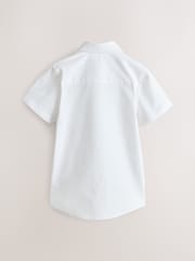 Clarks White Short Sleeve Oxford Short Sleeve Shirt - Image 7 of 9