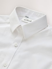 Clarks White Short Sleeve Oxford Short Sleeve Shirt - Image 8 of 9