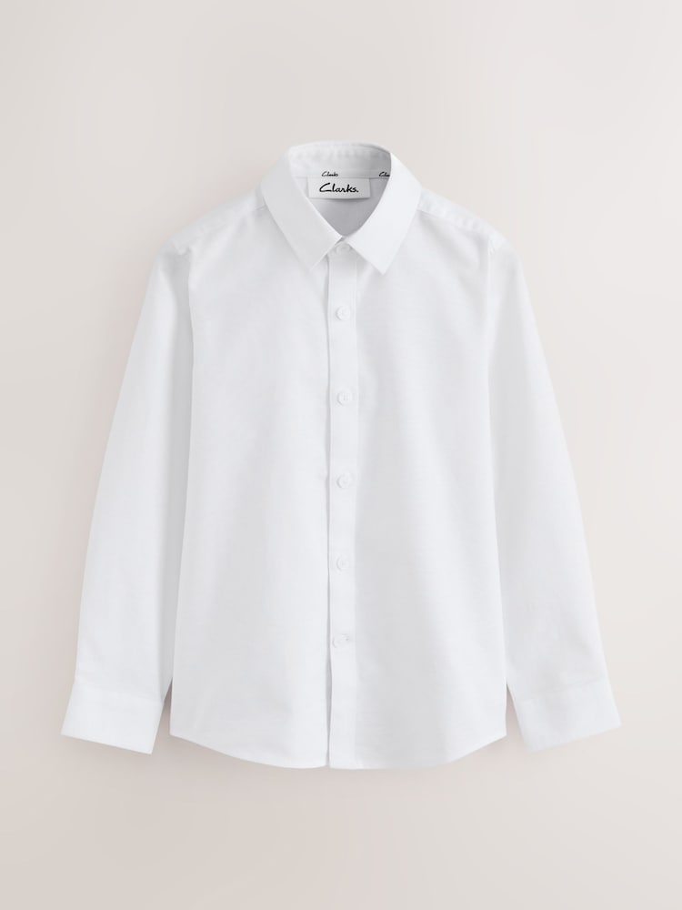 Clarks White Long Sleeve Oxford Short Sleeve Shirt - Image 1 of 4