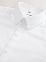 Clarks White Long Sleeve Oxford Short Sleeve Shirt - Image 4 of 4