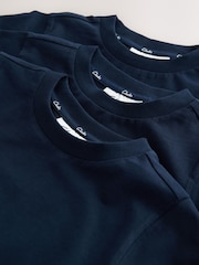 Clarks Navy Relaxed Fit T-Shirts 3 Pack - Image 5 of 7