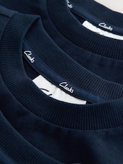Clarks Navy Relaxed Fit T-Shirts 3 Pack - Image 7 of 7