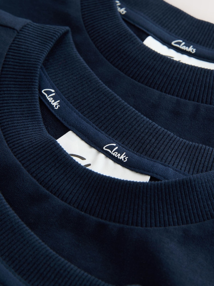 Clarks Navy Relaxed Fit T-Shirts 3 Pack - Image 7 of 7