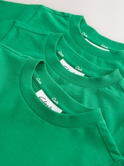 Clarks Green Relaxed Fit T-Shirts 3 Pack - Image 4 of 6