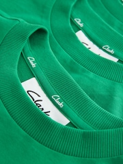 Clarks Green Relaxed Fit T-Shirts 3 Pack - Image 6 of 6