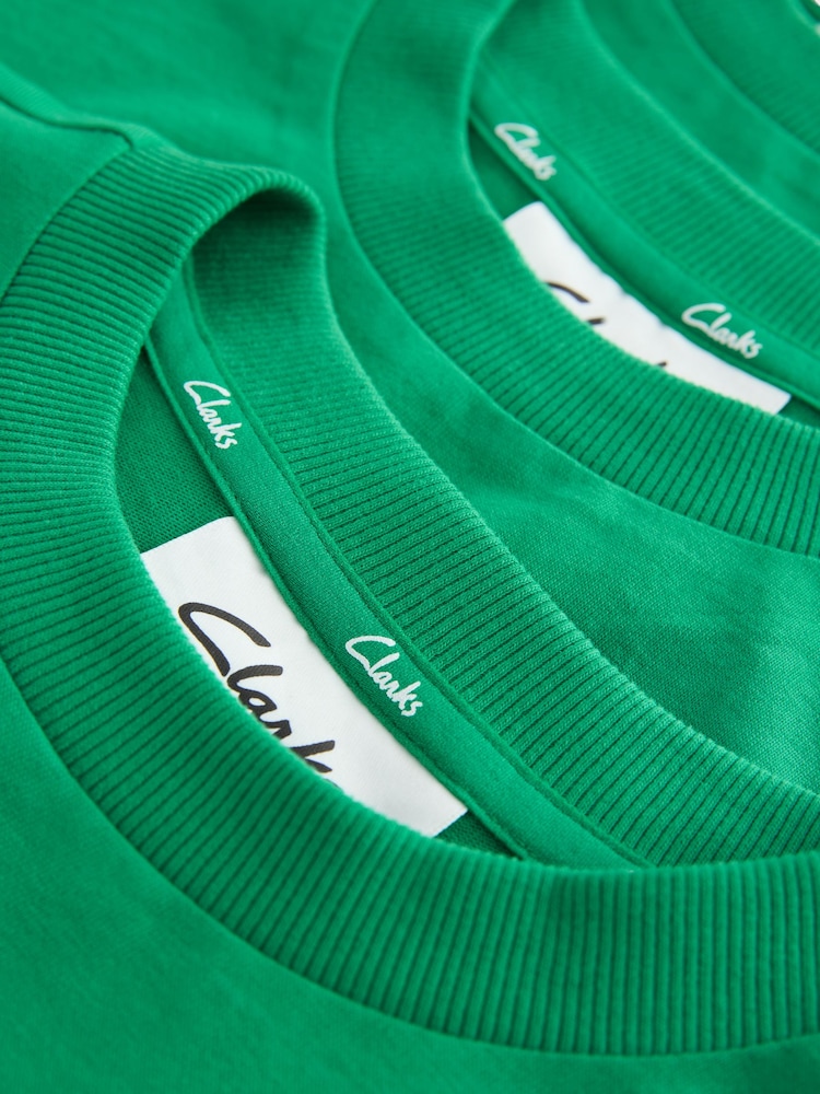 Clarks Green Relaxed Fit T-Shirts 3 Pack - Image 6 of 6