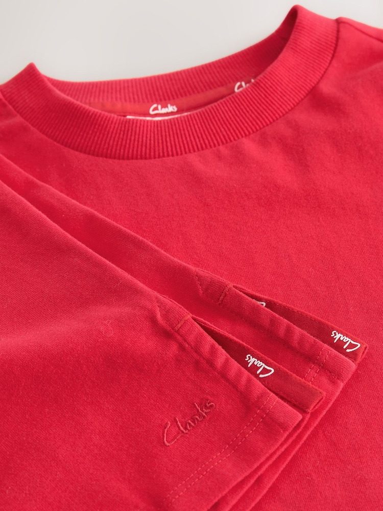 Clarks Red Relaxed Fit T-Shirts 3 Pack - Image 5 of 5
