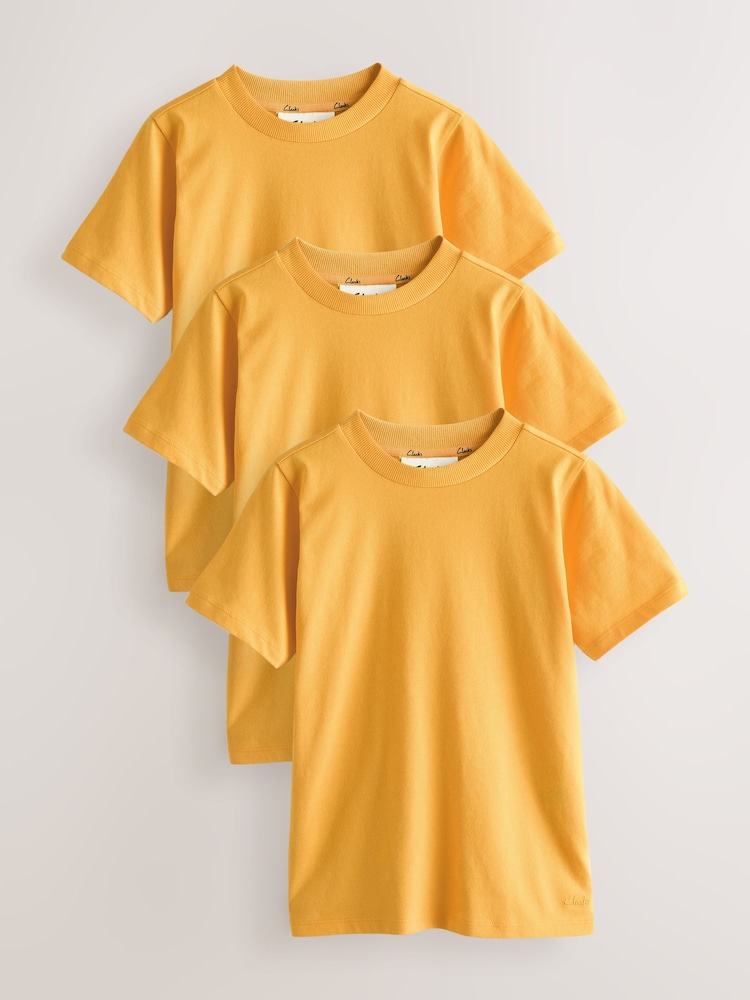 Clarks Yellow Relaxed Fit T-Shirts 3 Pack - Image 1 of 5