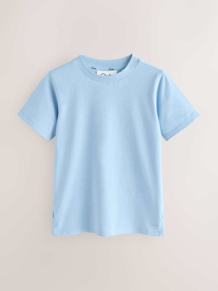 Clarks Light Blue Relaxed Fit T-Shirts 3 Pack - Image 2 of 7