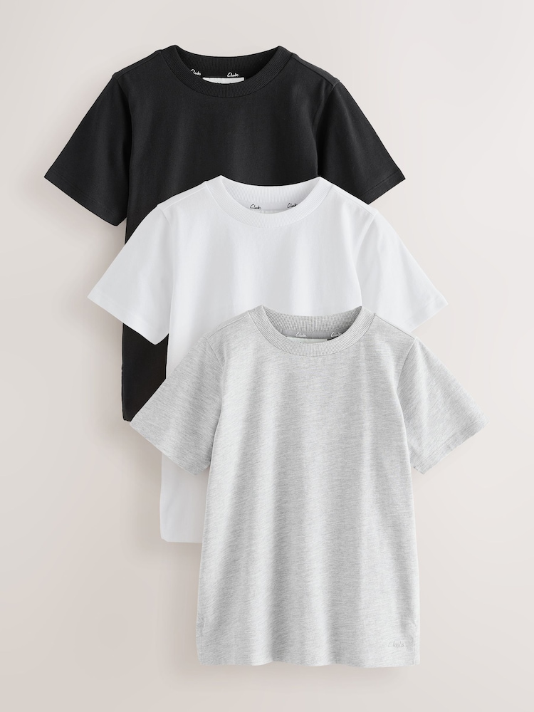 Clarks Multi Relaxed Fit T-Shirts 3 Pack - Image 1 of 7
