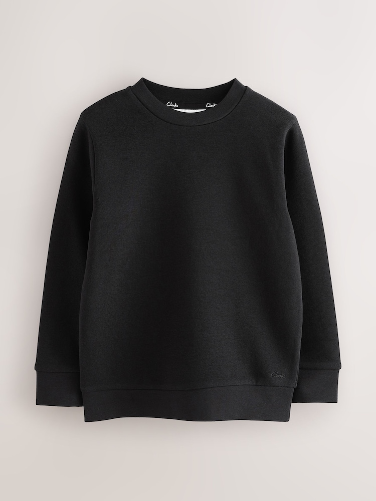 Clarks Black Unisex Crew Neck School 2 Pack Sweat Top - Image 2 of 6