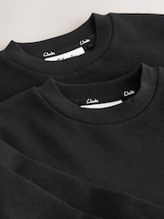 Clarks Black Unisex Crew Neck School 2 Pack Sweat Top - Image 6 of 6