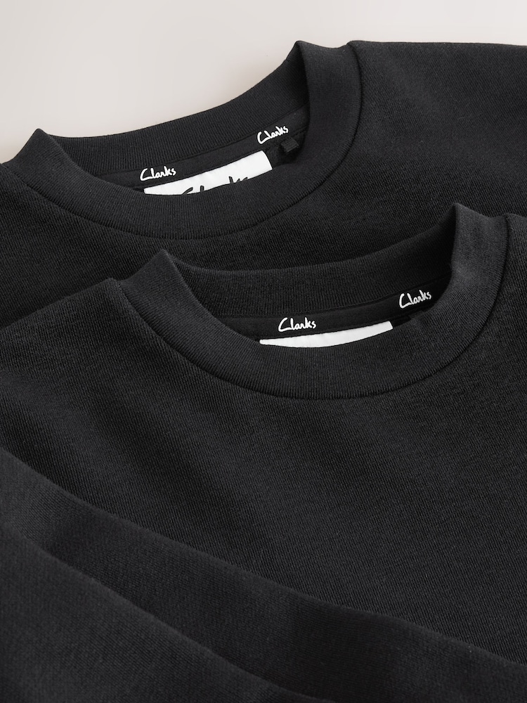 Clarks Black Unisex Crew Neck School 2 Pack Sweat Top - Image 6 of 6
