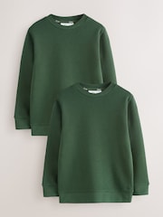 Clarks Green Unisex Crew Neck School 2 Pack Sweat Top - Image 1 of 7