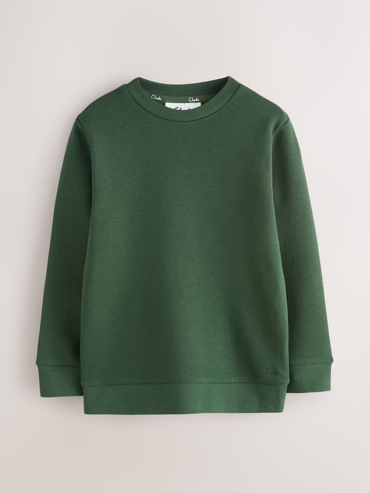 Clarks Green Unisex Crew Neck School 2 Pack Sweat Top - Image 2 of 7