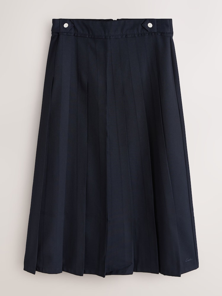 Clarks Navy Long Pleated Skirt - Image 1 of 4 Clarks Navy Long Pleated Skirt - Image 1 of 4