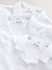Clarks White 3 Pack Revere Collar Short Sleeve School Shirts - Image 8 of 9