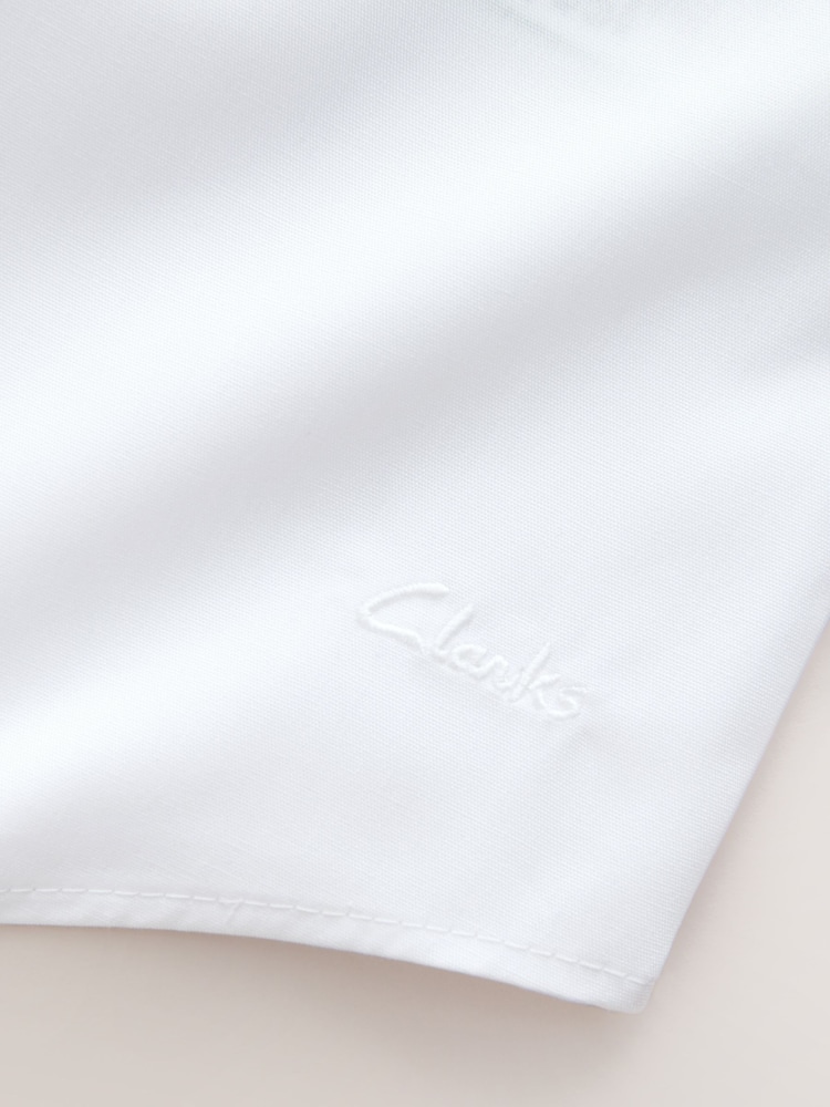 Clarks White 3 Pack Revere Collar Short Sleeve School Shirts - Image 9 of 9