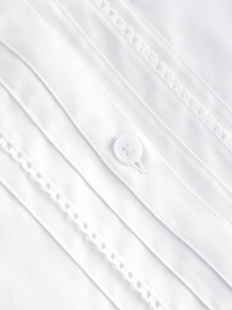 Clarks White 2 Pack Pintuck Short Sleeve School Shirts - Image 5 of 5