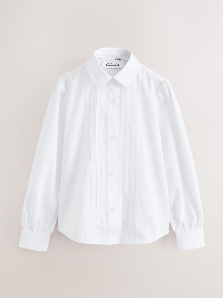 Clarks Pintuck Long Sleeve School Shirts 2 Pack - Imagen 2 de 5