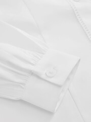 Clarks White White Broderie Collar Long Sleeve School Shirt - Image 11 of 11