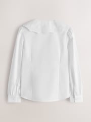 Clarks White White Broderie Collar Long Sleeve School Shirt - Image 2 of 5
